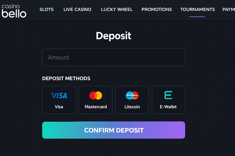 casinobello deposit page
